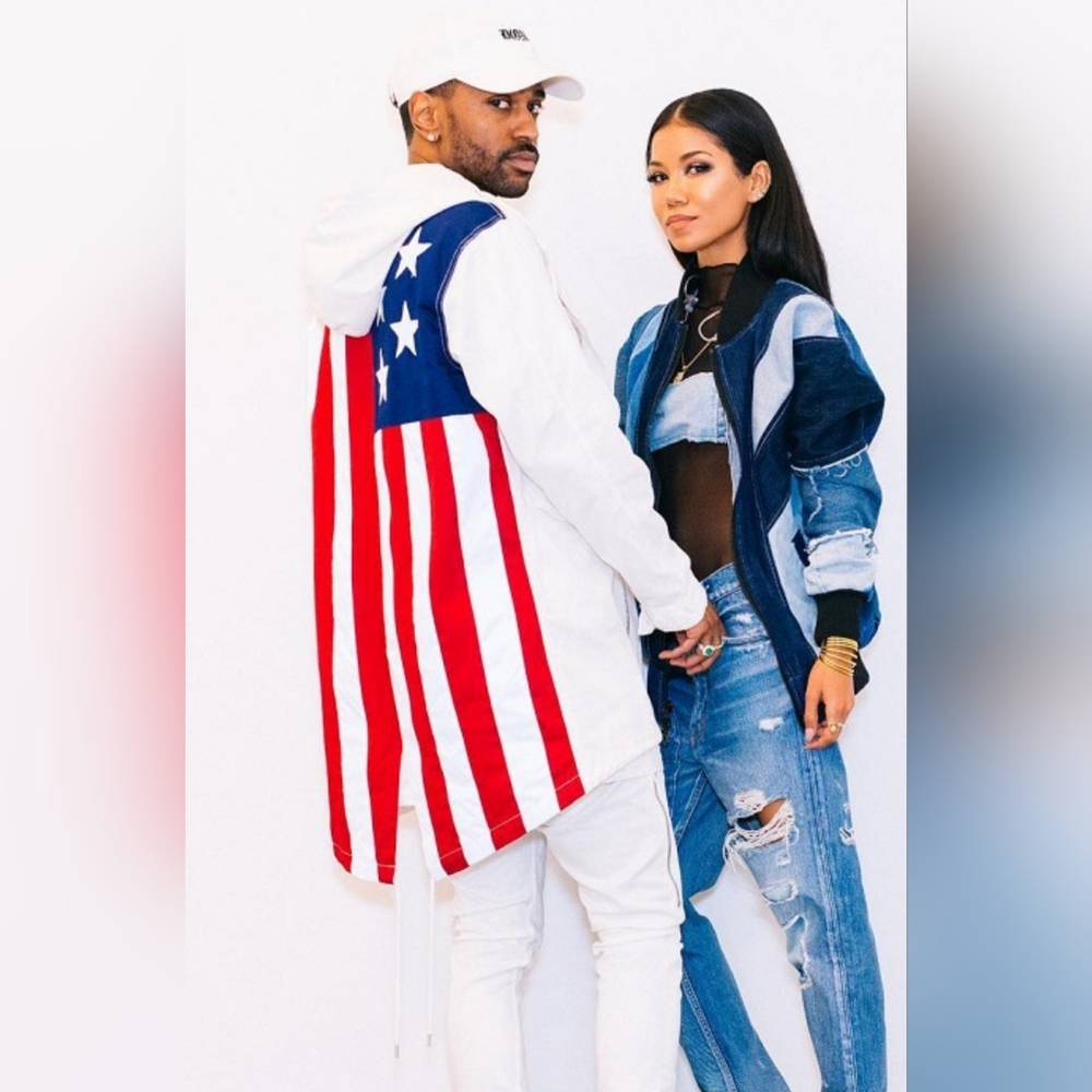 C2H4 Cotton Parka Jacket American Flag Worn By Big Sean 4th of July Men's Size L